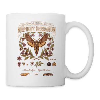 Mitternachtsherbarium Falter Flora - Tasse - Weiß - Rechts