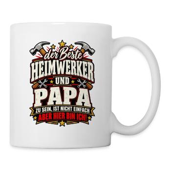 Der beste Heimwerker und Papa – Lustiger Spruch - Tasse - Weiß - Rechts