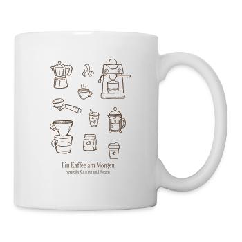 Ein Kaffee am Morgen – Lustiger Kaffee Spruch  - Tasse - Weiß - Rechts