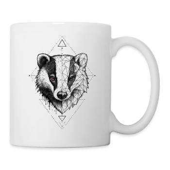 Dachs – Geometrisches Tier Tattoo Design - Tasse - Weiß - Rechts