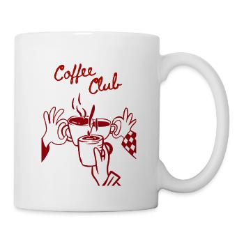 Coffee Club – Kaffeeliebe verbindet | Retro Kaffee - Tasse - Weiß - Rechts