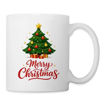 Frohe Weihnachtsbaumdekoration - Tasse - Weiß - Rechts
