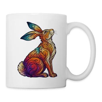 Kaleidoskopisches Kaninchen - Tasse - Weiß - Rechts