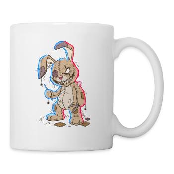 Ausgefranstes Nähkaninchen - Tasse - Weiß - Rechts