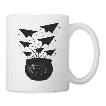Papierflieger aus Topf - Tasse - Weiß - Rechts