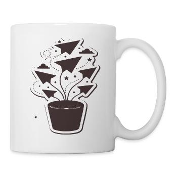 Papierflug-Pflanzenzauber - Tasse - Weiß - Rechts