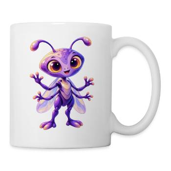 Lila Käferchen Zauberwesen - Tasse - Weiß - Rechts