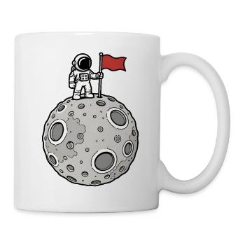 Mond Landung Astronaut Flagge Weltraum Vektor Shir - Tasse - Weiß - Rechts
