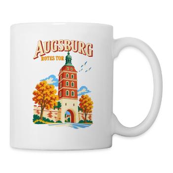 Augsburg Rotes Tor Reiseplakat - Tasse - Weiß - Rechts