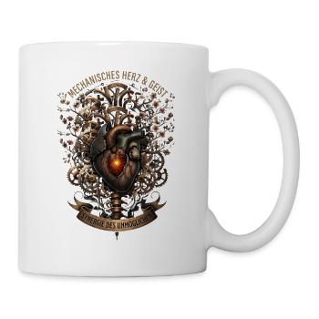 Herz Anatomie- Mechanisches Herz Steampunk - Tasse - Weiß - Rechts