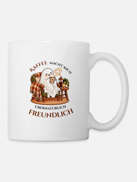 Kaffeegeist in bester Laune - Tasse - Weiß