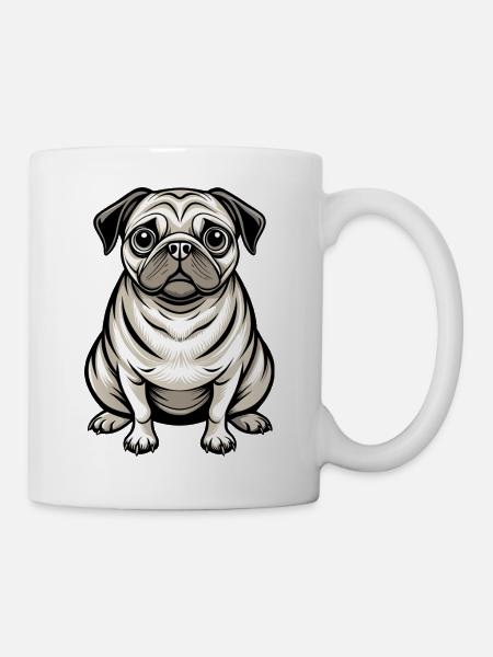 Mopshund-Sitten - Tasse - Weiß