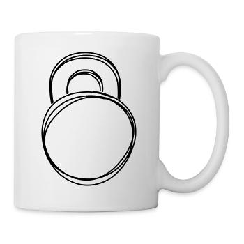 Kettlebell handgezeichnet - Tasse - Weiß - Rechts