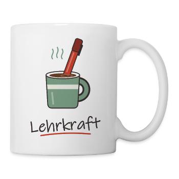 Kaffee mit Rotstift für Lehrer und Lehrerinnen - Tasse - Weiß - Rechts