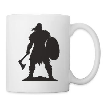 Wikinger Krieger mit Axt und Schild - Tasse - Weiß - Rechts