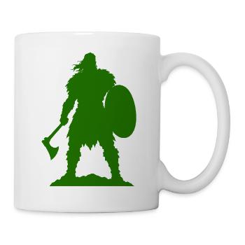 Wikinger Krieger Silhouette - Tasse - Weiß - Rechts