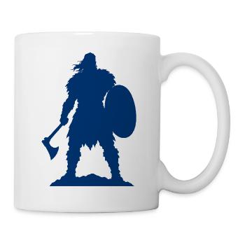Wikinger Kämpfer Silhouette - Tasse - Weiß - Rechts