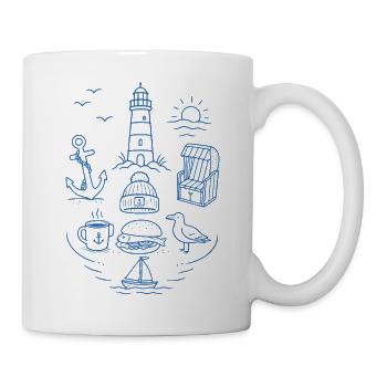 Maritimes Küstenmotiv - Tasse - Weiß - Rechts