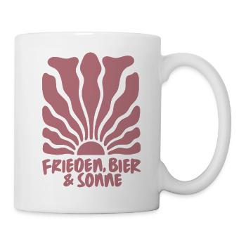 Frieden, Bier und Sonne - Tasse - Weiß - Rechts