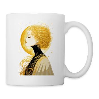 Schlafende Mondfrau - Sleeping Moon Woman - Tasse - Weiß - Rechts