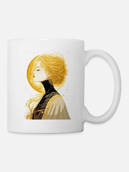 Schlafende Mondfrau - Sleeping Moon Woman - Tasse - Weiß
