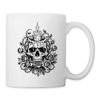 Floral Skull Spooky Halloween - Tasse - Weiß - Rechts