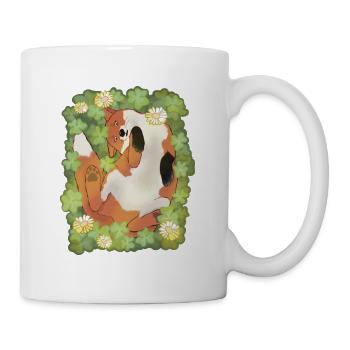 Süßer Fuchs im Kleefeld Klee Fox  - Tasse - Weiß - Rechts