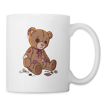 Trauriger Flickenteppichbär - Tasse - Weiß - Rechts