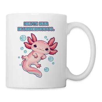 Axolotl im Blubbermodus - Tasse - Weiß - Rechts