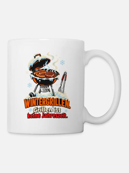 Wintergrillen Keine Jahreszeit - Tasse - Weiß