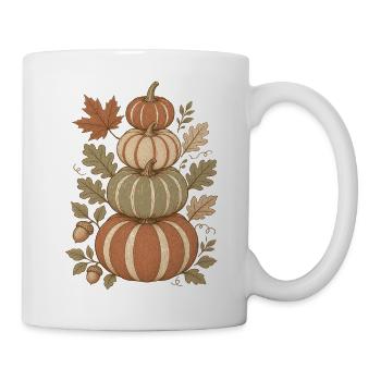 Herbstlicher Kürbisturm - Tasse - Weiß - Rechts