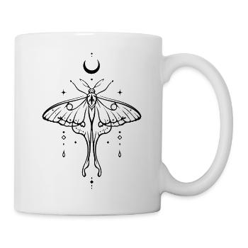 Luna Moth - Schwarze Motte Gothic Tattoo - Tasse - Weiß - Rechts