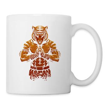 Muay Thai Tiger – Thai-Boxkämpfer - Tasse - Weiß - Rechts