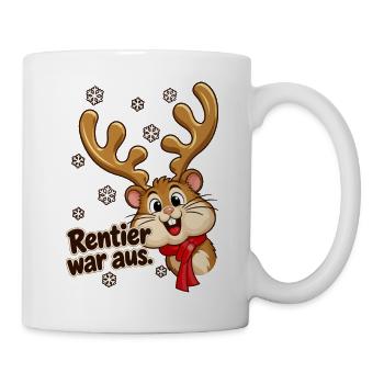 Rentier war aus – Lustiger Weihnachtshamster mit G - Tasse - Weiß - Rechts