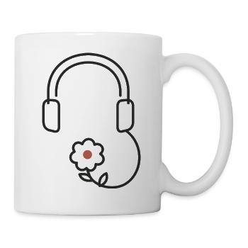 Sound in Bloom – Kopfhörer mit Blume - Tasse - Weiß - Rechts