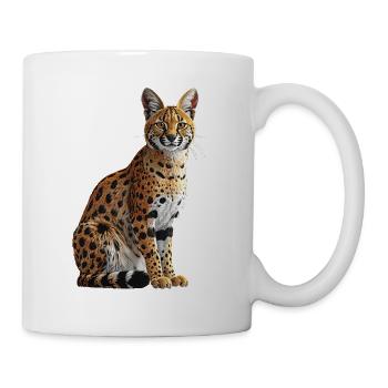 Serval Wildkatze - Tasse - Weiß - Rechts