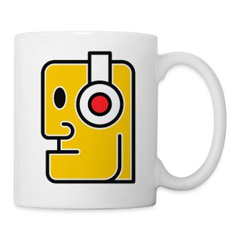 Cartoon-Stil Kopf mit Kopfhörern - Tasse - Weiß - Rechts
