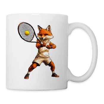 Tennisspieler Fuchs - Tasse - Weiß - Rechts