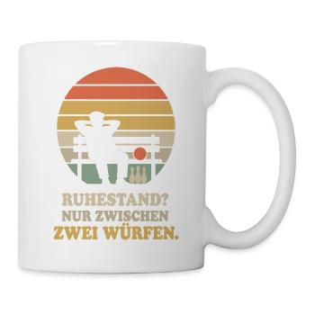 Ruhestand nur zwischen zwei Würfen – Kegeln Opa - Tasse - Weiß - Rechts