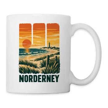 Norderney Sonnenuntergang - Tasse - Weiß - Rechts