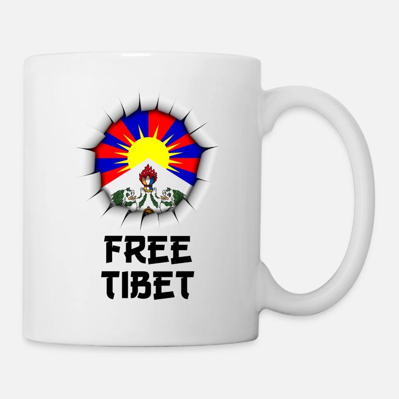 free tibet - Mug blanc - blanc