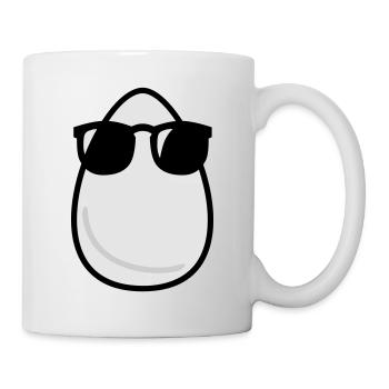 Cool Eierkopf / Cool Egg head (3c) - Tasse - Weiß - Rechts
