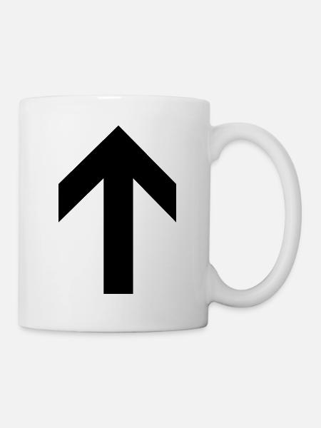 Pfeil nach oben - Tasse - Weiß