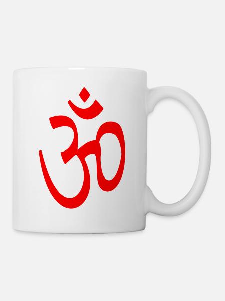 aum, Buddhismus - Tasse - Weiß