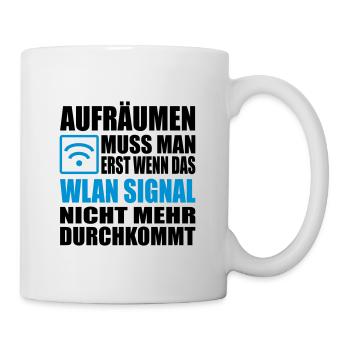 aufräumen chaot wlan - Tasse - Weiß - Rechts