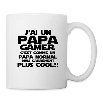 j'ai un papa gamer - Mug blanc - blanc - Droite