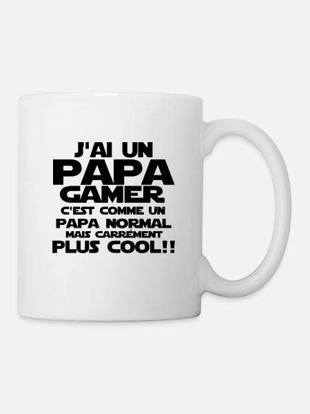 j'ai un papa gamer - Mug blanc - blanc