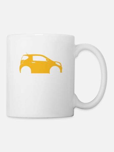 Kleine Kompaktwagen - Tasse - Weiß