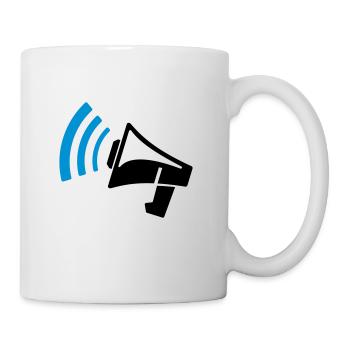 Megaphon Geschenk - Tasse - Weiß - Rechts