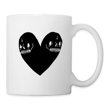 Coeur de crâne - Mug blanc - blanc - Droite